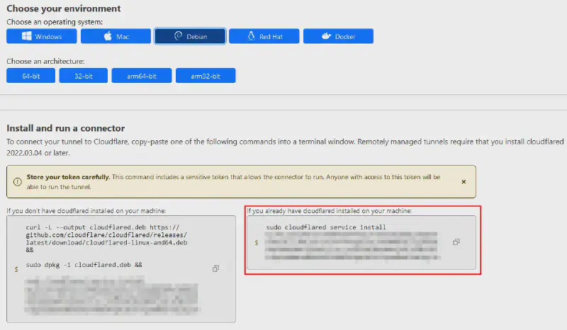 Page création du tunnel